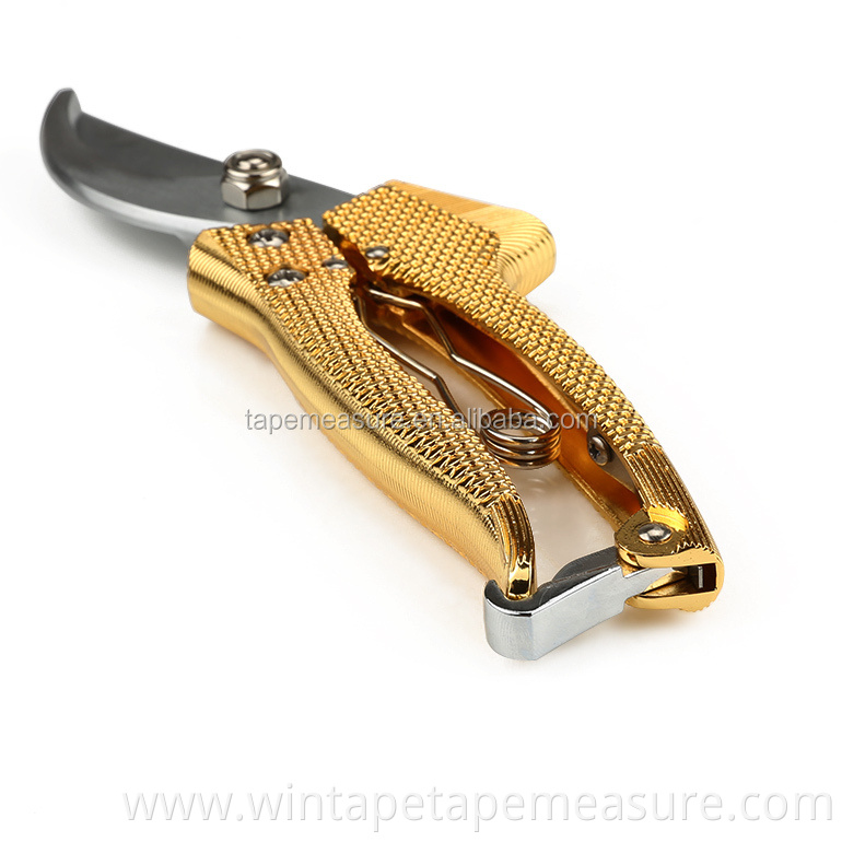 New Design Golden Bypass Hand Garden Pruners With shrill Shears